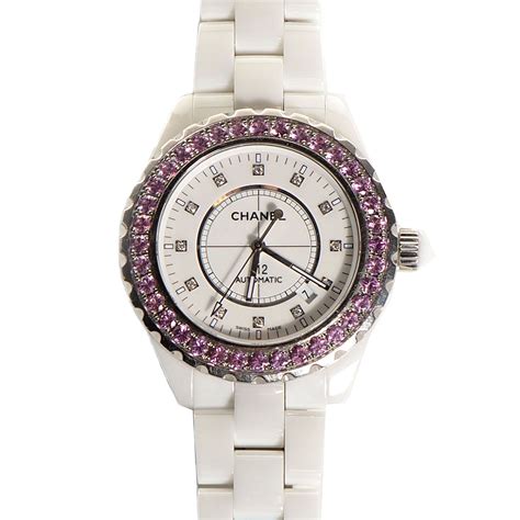 white chanel watch pink diamonds|Chanel j12 black ceramic watch.